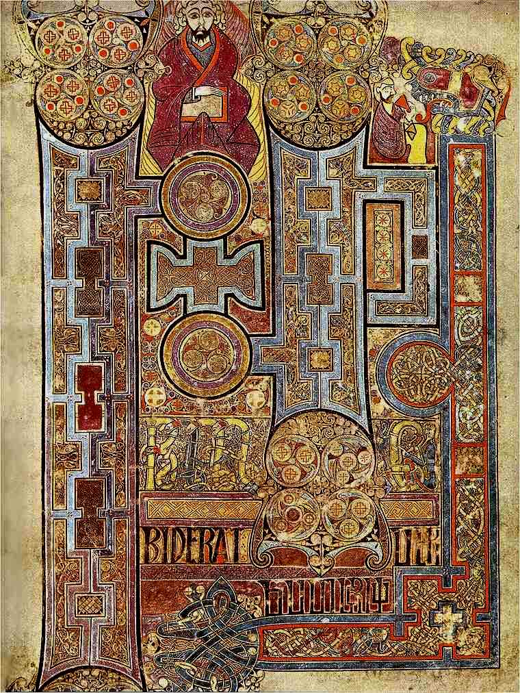 Book of Kells — illuminated incipit page, c. 800